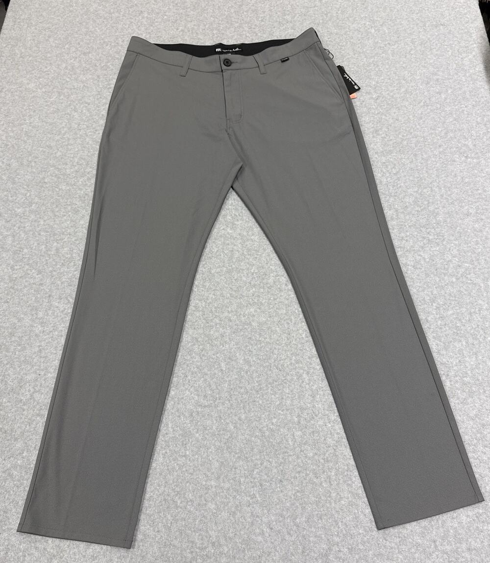 Travis Mathew Right On Time Golf Pants Gray Stretch Heather 36 NWT